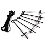 6-PIECE Ground Anchor KIT,15 In. Steel Powder Coated, Auger Style W/60 Feet Of. Fixed Price $27.87.