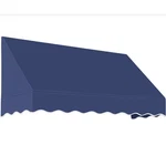 Awntech San Francisco Fixed Awning 7.38 Ft Navy Blue Acrylic Fabric 88.5X 24X 36. Fixed Price $539.75.