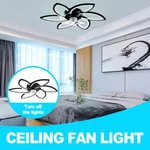 Modern Fan Lights Flush Mount Led Ceiling With Remote App Control. Fixed Price $64.89.
