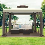 10'X10' Patio Gazebo Tent Mosquito Netting Outdoor Canopy Shelter For Garden. Fixed Price $99.99.