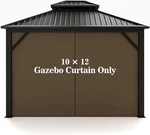 Gazebo Universal Replacement Privacy Curtain Hugline 10' X 12' Side Wal. Fixed Price $42.74.