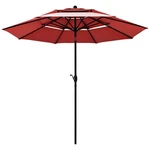 Costway 10' 3 Tier Patio Umbrella Aluminum Sunshade Shelter Double Vent Burgundy. Fixed Price $65.99.
