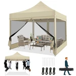 Cobizi 10X10 Heavy Duty Pop Up Canopy Tent 4 Sidewalls Khaki. Fixed Price $259.99.