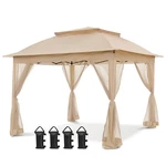 Pop Gazebo 11X11 Instant Canopy Mesh Netting Upf 50+ Khaki Coos Outdoor Tent. Fixed Price $259.99.