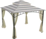 Garden Winds Replacement Canopy Top Cover For The Madaga Gazebo - Stripe Stone. Fixed Price $175.83.