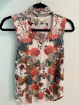 Summer Garden Party Gaze Usa Oriental Flower And Phoenix Pattern Top Women's Xs. Fixed Price $12.50.