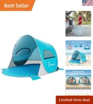 Durable Fiberglass Frame Beach Tent Uv Protection Pop-up Canopy For Family Fun. Fixed Price $76.99.
