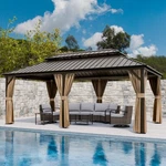 Eagle Peak 12X20 Outdoor Galvanized Steel Double Roof Hardtop Gazebo. Fixed Price $1499.99.