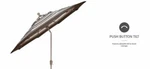 Patio Umbrella 9-FOOT Treasure Garden Premium Push Button Tilt Alum Grey Frame. Fixed Price $249.00.
