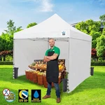 10-FEET Instant Pop Up Canopy With 3 Solid Sides, Zippered Door. Fixed Price $233.86.