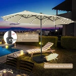 Autlaycil 15 Ft Rectangle Patio Umbrella With Solar-powered 48 Led Lights, Crank. Fixed Price $150.00.