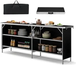 Costway 81" Folding Picnic Table, Portable Bar With Carry Bag, Lightweight. Fixed Price $111.31.