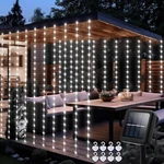 144LED Solar Curtain Lights Outdoor Garden Patio Fence Wall Gazebo Decor. Fixed Price $18.98.