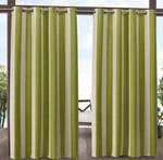 Canopy Striped Grommet Curtain Panels Pair Exclusive Home Green Cream 54"WX84"L. Fixed Price $18.49.