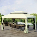 10X13FT Gazebo Canopy Garden Shelter Double Tier Roof Aluminum W/netting. Fixed Price $276.44.