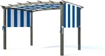 Durable Blue Stripe Pergola Canopy Top Cover - Universal Fit 350. Fixed Price $151.99.