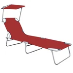 Patio Chair Folding Sunlounger Porch Sunbed With Canopy Aluminum Vidaxl. Fixed Price $73.99.