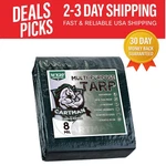 Multipurpose 8 Mil Waterproof Green Tarp 16' X 20' - Reliable Outdoor Shelter. Fixed Price $51.99.