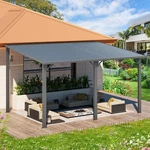 Hardtop Gazebo Outdoor Pergola Lean Metal Galvanized Steel Roof Patio. Fixed Price $369.99.