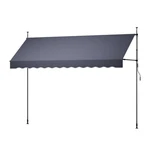 138" Manual Retractable Patio Awning Adjustable Sunshade Canopy Gray. Fixed Price $102.99.