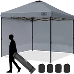 Kampkeeper 10X10 Pop Up Canopy Tent With 2 Sidewalls For Outdoor Use, Grey. Fixed Price $153.99.
