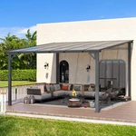 Wall Mounted Hardtop Gazebo Lean Metal Pergola Outdoor Patio Awning Shelter. Fixed Price $429.99.