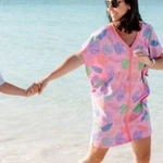 Tbbc Women's Katie Cover Up In Caicos Canopy W/ Parrot Cay Coral Size Xs. Fixed Price $34.00.