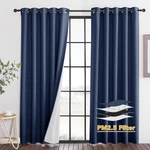 Ryb Home Dustproof Curtains For Large Window, Soundproof Thermal Insulated Bl.... Fixed Price $179.92.