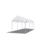 10-FEET By 20-FEET, 2-INCH Hammertone Steel Frame, 8-LEG, Carport, White. Fixed Price $473.00.