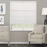 34"X72" Chicology Light Filtering Roman Shade Ridgewood Ultra White. Fixed Price $29.99.