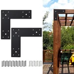 2 Pcs 10X10 Inch Pergola Flat Lshape Joining Brackets 4X4 Or 6X6 Lumber. Fixed Price $33.26.