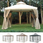 Gazebo 10' X Steel Outdoor Garden With Mesh Curtains. Fixed Price $229.99.