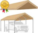 Rutile 10'X20' Carport Canopy Only Tent Garage Replacement Top Tarp. Fixed Price $119.64.