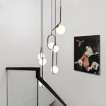Modern Led Spiral Ceiling Light Chandelier Sphere Glass Stairway Pendant Lamp. Fixed Price $198.00.
