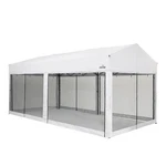 Suntime 10' X 20' Easy Pop Up Rectangular Canopy With Removable Sidewalls, White. Fixed Price $204.99.