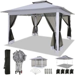 Pop Up Gazebo 12X12FT Double Roof Gray Mosquito Netting Portable Cobizi Carpas. Fixed Price $209.99.