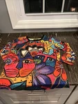 Laurel Burch Cat Garden Party Print 3/4 Length Sleeve Statement Shirt Top Size. Fixed Price $29.99.