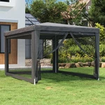 Vidaxl Party Tent With 4 Mesh Sidewalls Anthracite 9.8'X13.1' Hdpe. Fixed Price $180.43.