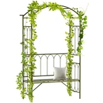 45 Steel Metal Outdoor Backyard Patio Garden Arbor Arch With Bench. Fixed Price $91.99.