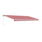 Aleko Motorized Retractable 20 X 10 Ft Patio Awning Red And White Stripe Canopy. Fixed Price $479.25.