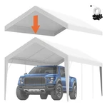 10X20 Ft Carport Canopy Cover, Heavy-duty Waterproof Uv Tarp, White (top Only). Fixed Price $68.99.