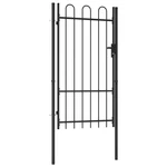 Fence Gate Garden Metal Post With Top Steel Black Single Door Vidaxl. Fixed Price $217.99.