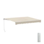 Aleko 10X8 Feet Retractable Motorized Patio Awning Ivory Color. Fixed Price $336.75.