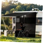 9'X7' Rv Awning Side Shade, Black Mesh Sun Screen, Universal. Fixed Price $34.57.
