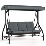 Deluxe Porch Swing 3-PERSON Outdoor Chair Patio Hanging With Canopy. Fixed Price $229.99.