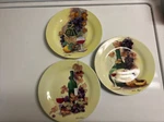 Set Of (3) Royal Norfolk Christine Coleman Snack Plates Dish Wine & Fruit 7.5". Fixed Price $24.99.