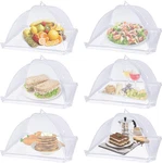 Large Food COVER,6 Pack Mesh TENT,17"X17",WHITE Nylon Covers,pop-up Umbrell. Fixed Price $20.99.