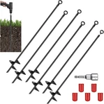 Lasnten 30 Inch Heavy Duty Ground Anchor Spiral Blade Earth Kit Black. Fixed Price $106.52.