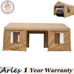 12X20FT Iron Canopy Garage Shelter Tent W/ Window & Door Ventilated Carports. Fixed Price $323.10.