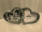 3353M Malden 2.5X3 Double Hearts Frame Brushed Nickle Sparkling Crystals A+ Cond. Fixed Price $29.99.